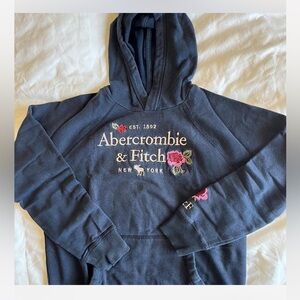 Abercrombie & Fitch Navy Hoodie with Pink Floral Accents